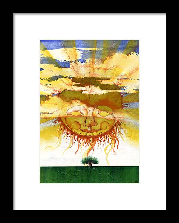 Sun Framed Print featuring the mixed media Sun1 by Anthony Burks Sr