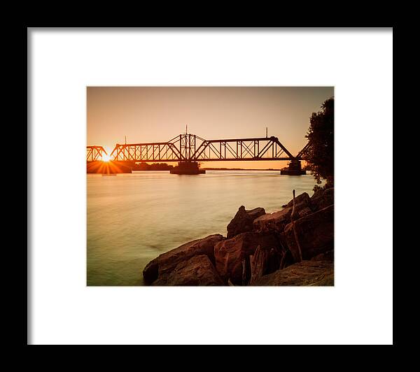 Canadian National Railway Framed Print featuring the photograph Sunbeams through Iron work over the Niagara by Chris Bordeleau