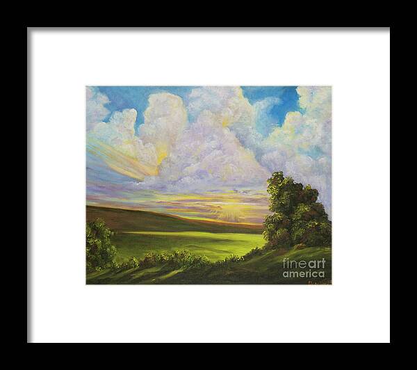 Meadow Painting Framed Print featuring the painting Sunburst by Charlotte Blanchard