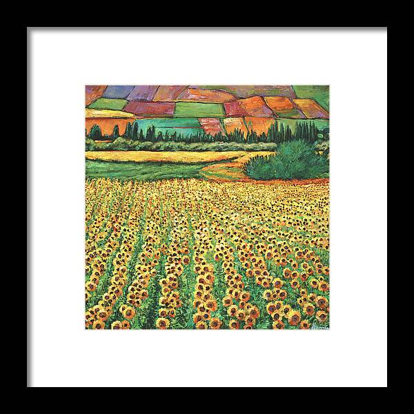 Landscape Framed Print featuring the painting Sunburst by Johnathan Harris