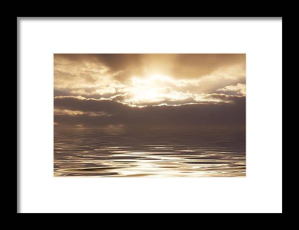 Sunrise Framed Print featuring the photograph Sunburst Over Water by Bill Cannon