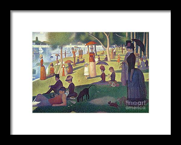 Sunday Framed Print featuring the painting Sunday Afternoon on the Island of La Grande Jatte by Georges Pierre Seurat