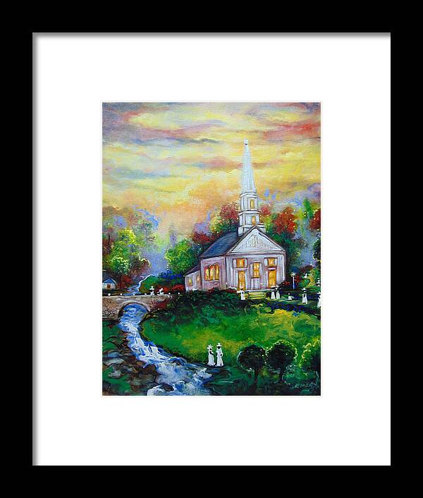 Landscape Framed Print featuring the painting Sunday by Emery Franklin