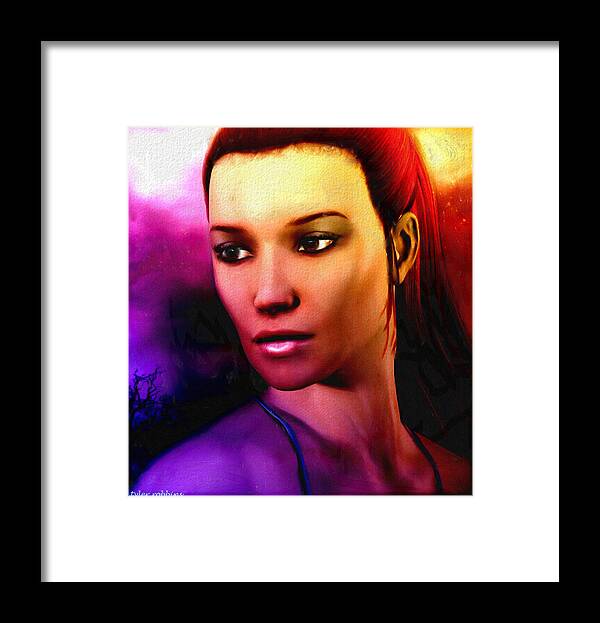 Portrait Framed Print featuring the painting Sundown Becomes Her by Tyler Robbins