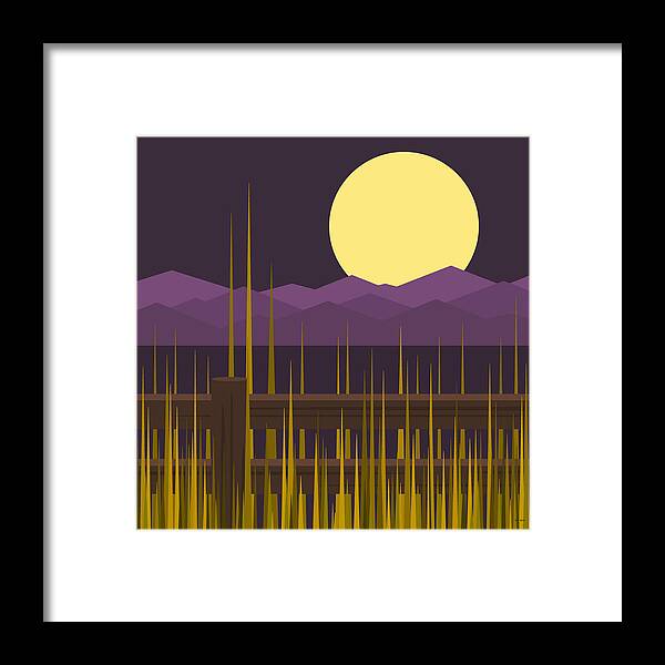 Sundown Framed Print featuring the digital art Sundown by Val Arie
