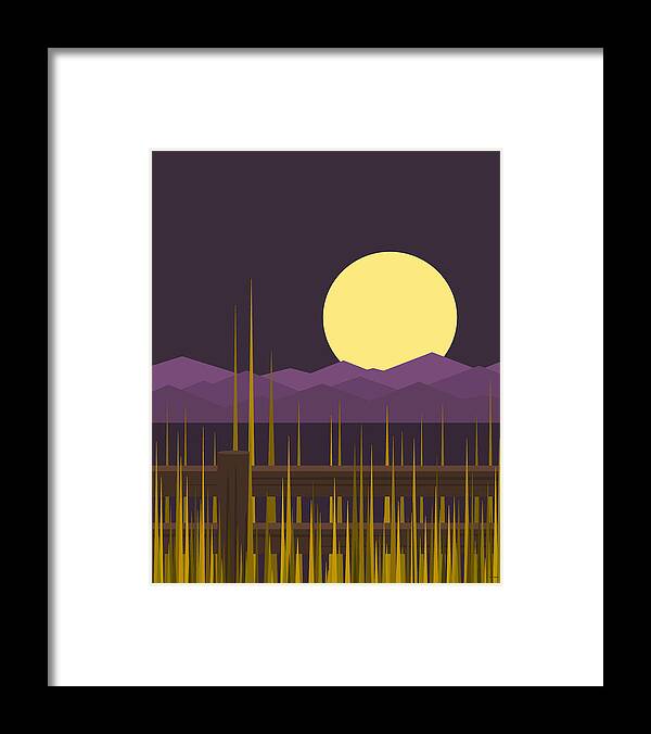 Sundown Framed Print featuring the digital art Sundown - Vertical by Val Arie