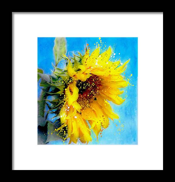 Sunflower Framed Print featuring the painting Sunflower Essence by Barbara Chichester