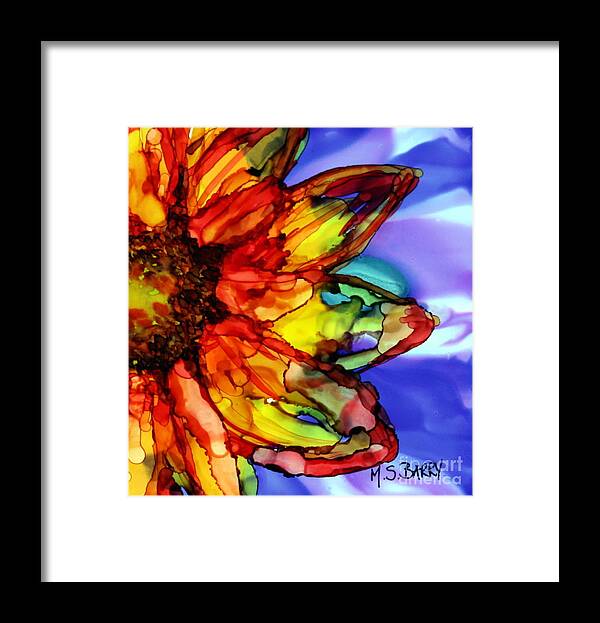 Sunflower Framed Print featuring the painting Sunflower by Maria Barry