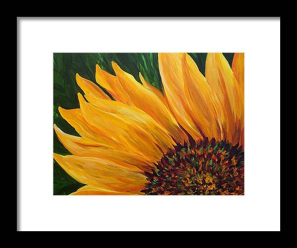 Sunflower Framed Print featuring the painting Sunflower Oil Painting by Mary Jo Zorad