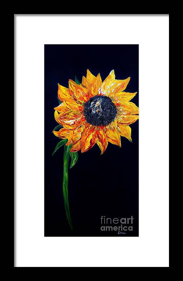 Sunflower Framed Print featuring the painting Sunflower Outburst by Eloise Schneider Mote