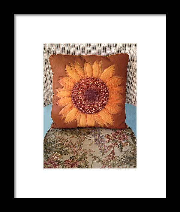 Pillow Framed Print featuring the photograph Sunflower Pillow by Dave Mills