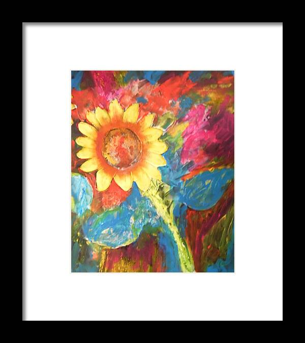Sunflower Song Framed Print featuring the painting Sunflower Song by Esther Newman-Cohen