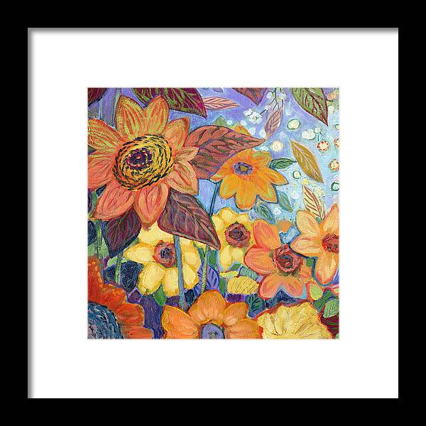 Sunflower Framed Print featuring the painting Sunflower Tropics Part 1 by Jennifer Lommers