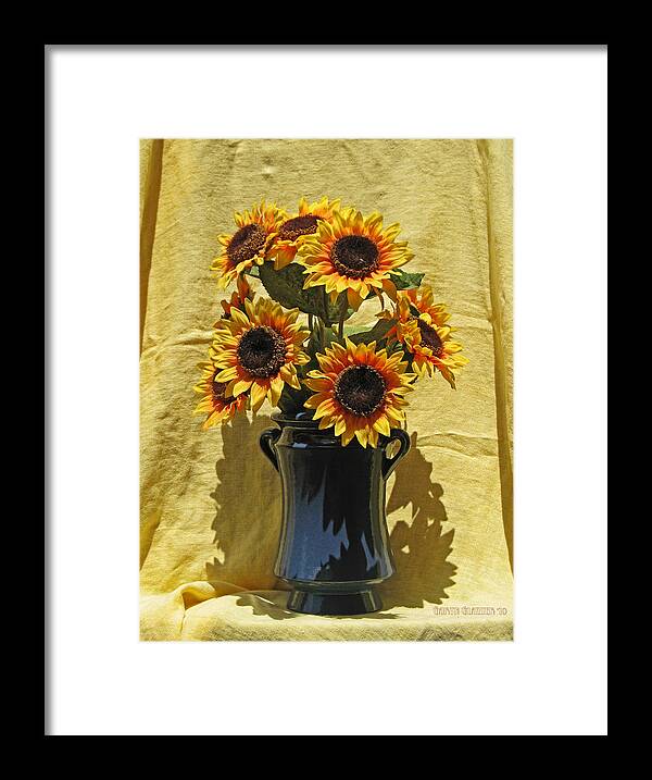 Sunflowers Framed Print featuring the photograph Sunflower Vase by Garth Glazier