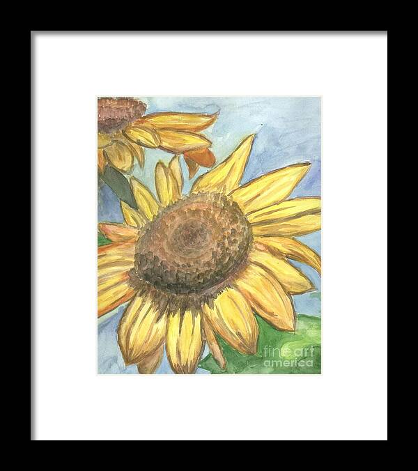Daisy Framed Print featuring the painting Sunflowers by Jacqueline Athmann