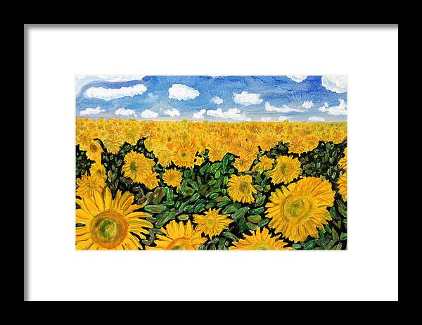 Acryllic Framed Print featuring the photograph Sunflowers That Ate Manhattan by Mike Ledray