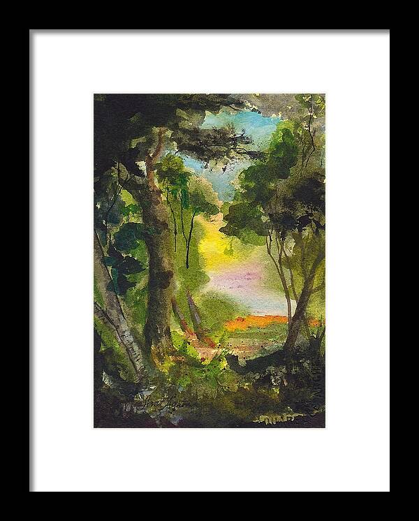 Trees Framed Print featuring the painting Sunglow by Frank SantAgata