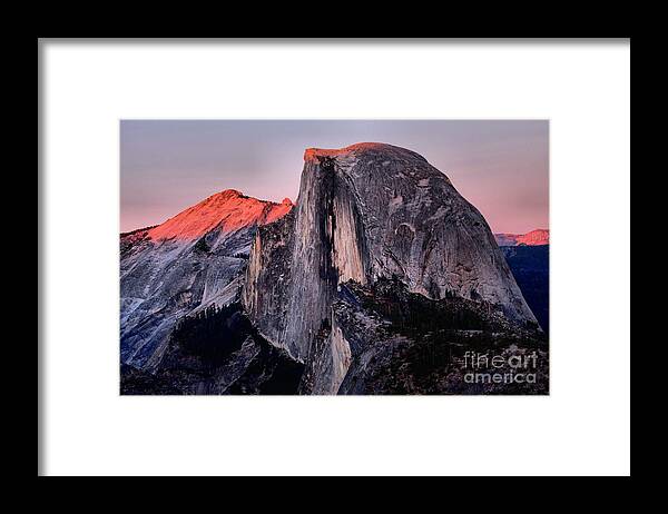 Half Dome Framed Print featuring the photograph Sunkiss On Half Dome by Adam Jewell
