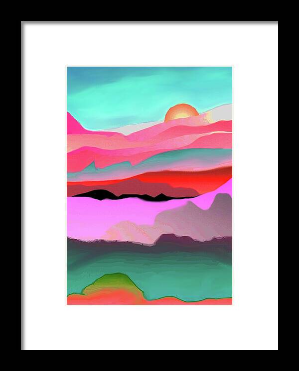 Sun Framed Print featuring the digital art Sunland 3 by Mary Armstrong