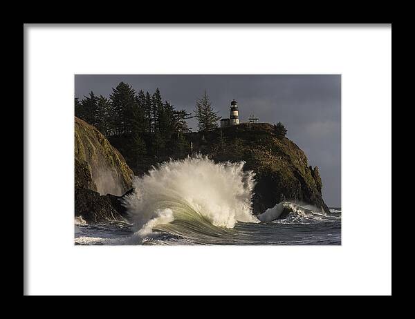 Cape Disappointment Framed Print featuring the photograph Sunlight and Surf by Robert Potts