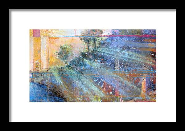 Tropical Framed Print featuring the painting Sunlight Streaks by Andrew King