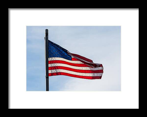 Sunlit Framed Print featuring the photograph Sunlit Flag by Holden The Moment