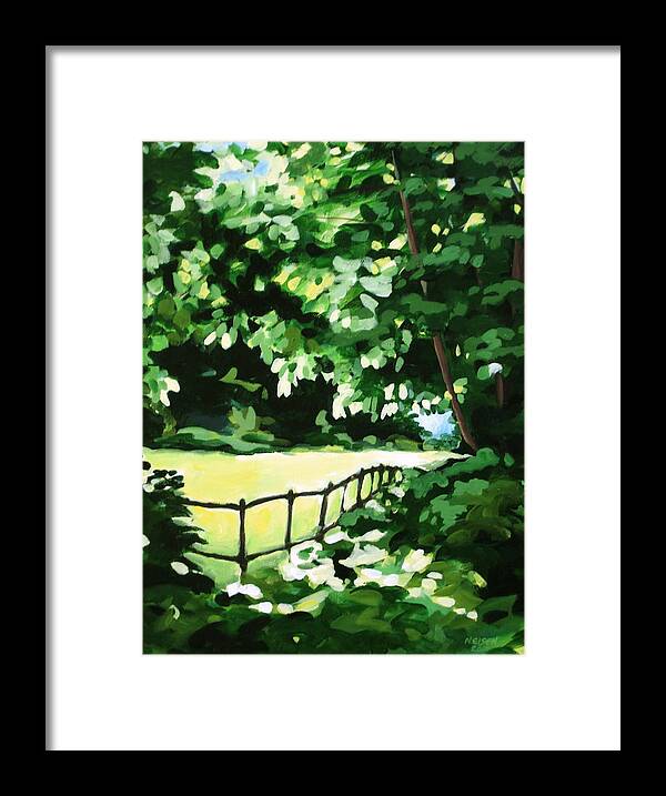Natalie Eisen Framed Print featuring the painting Sunny Clearing by Outre Art Natalie Eisen
