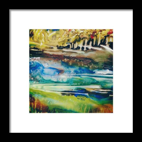 Lake Framed Print featuring the painting Sunny Day by Tommy McDonell