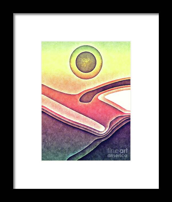 Sun Framed Print featuring the digital art Sunny Landscape Abstract by Phil Perkins