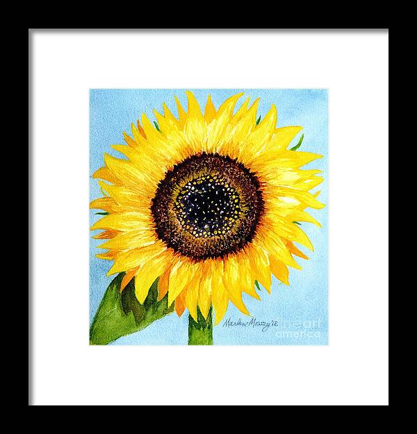 Sunflower Framed Print featuring the painting Sunny by Marlene Schwartz Massey