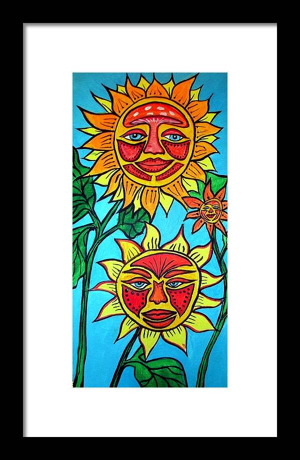 Sunflowers Framed Print featuring the painting Sunny by Robert Francis
