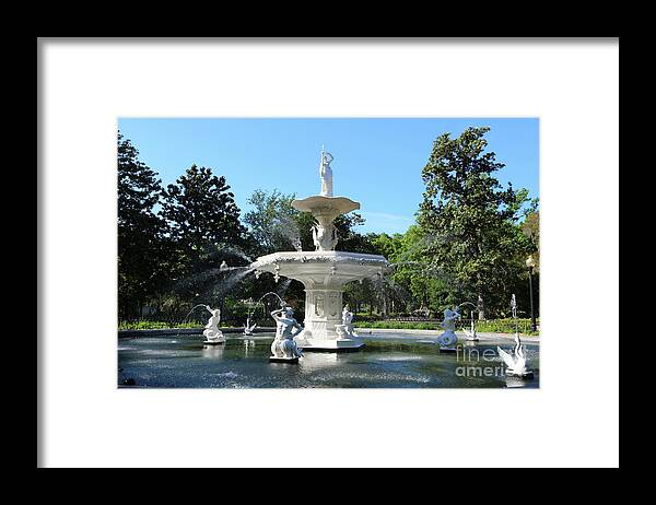 Forsyth Park Fountain Framed Print featuring the photograph Sunny Savannah Forsyth Park Fountain by Carol Groenen