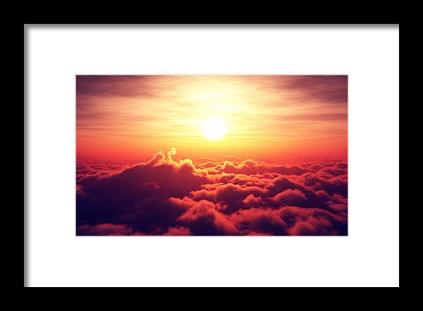 Sunrise Framed Print featuring the photograph Sunrise above the clouds by Johan Swanepoel