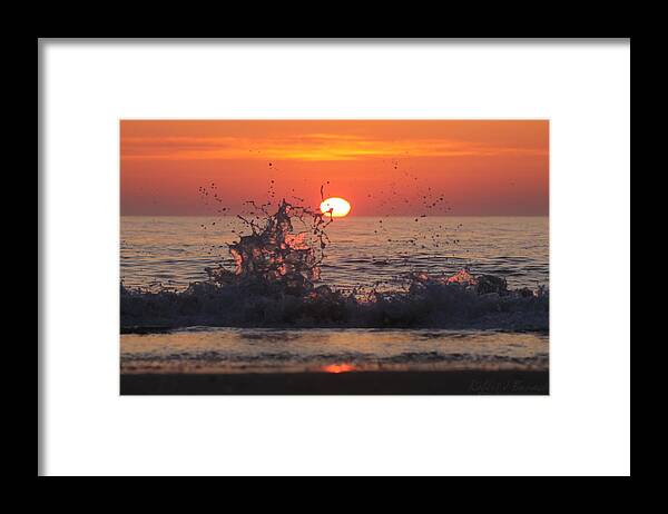 Nature Framed Print featuring the photograph Sunrise and Splashes by Robert Banach