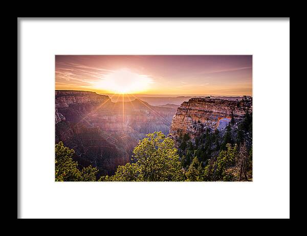 Adventure Framed Print featuring the photograph Sunrise at Angel's Window Grand Canyon by Scott McGuire