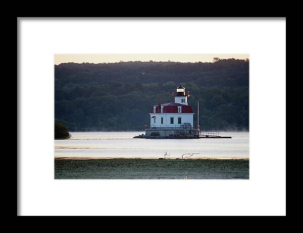 Lighthouse Framed Print featuring the photograph Sunrise at the Esopus Lighthouse by Jeff Severson