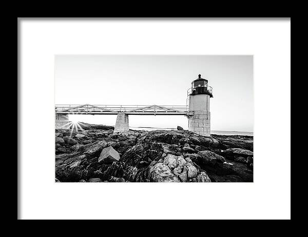 Marshall Point Lighthouse Framed Print featuring the photograph Marshall Point Lighthouse Shoreline by Crystal Wightman