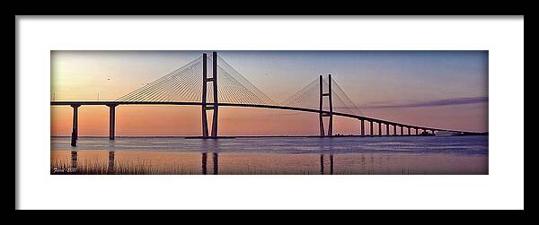 Sidney Framed Print featuring the photograph Sunrise at the Sidney Lanier Bridge by Farol Tomson