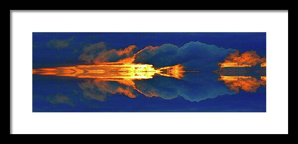 Abstract Framed Print featuring the digital art Sunrise Clouds Four by Lyle Crump
