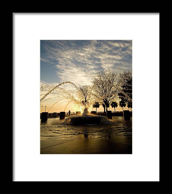 Lanscape Framed Print featuring the photograph Sunrise Fountain II by Tom Rickborn