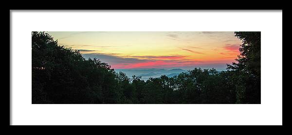 Sunrise Framed Print featuring the photograph Sunrise from Maggie Valley August 16 2015 by D K Wall