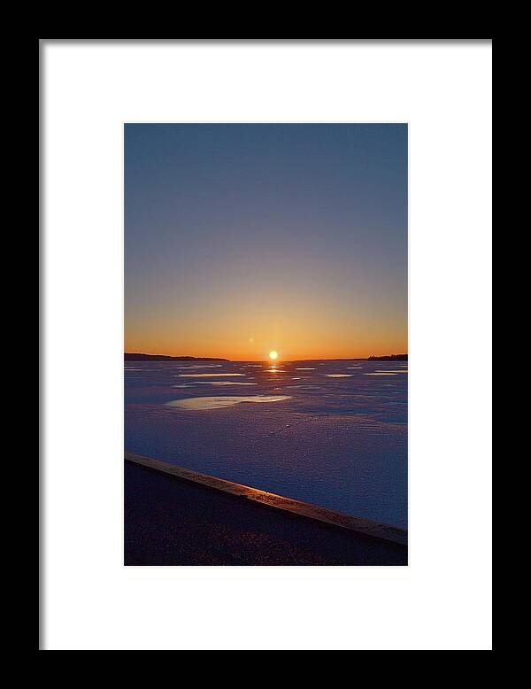 Abstract Framed Print featuring the digital art Sunrise From The Boat Launch by Lyle Crump