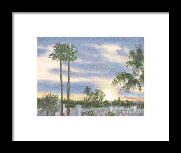 Landscape Framed Print featuring the painting Sunrise in Andalusia by Horst Rosenberger