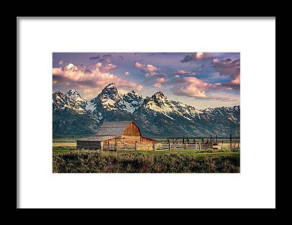 Wyoming Framed Print featuring the photograph Sunrise in north Moulton Barn by Michael Ash