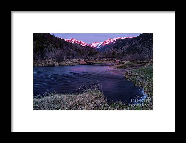 Rocky Mountain National Park Framed Print featuring the photograph Sunrise in Rocky Mountain National Park and the Big Thompson Riv by Ronda Kimbrow