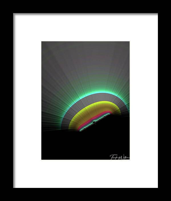 Abstract Framed Print featuring the photograph Sunrise in Space by Keith Lyman