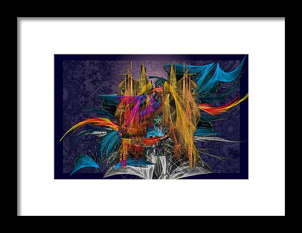 Abstract Framed Print featuring the digital art Sunrise in The New City by ReeNee Cummins 