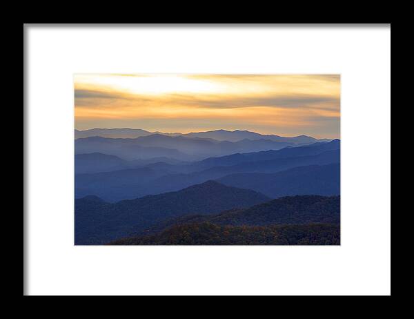 Smokey Mountains Framed Print featuring the photograph Sunrise in the Smokies by CA Johnson