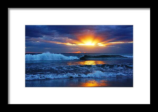 Sunrise Framed Print featuring the photograph Sunrise Light Wave by Lawrence S Richardson Jr