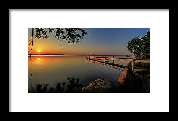 Cayuga Framed Print featuring the photograph Sunrise over Cayuga Lake by Everet Regal